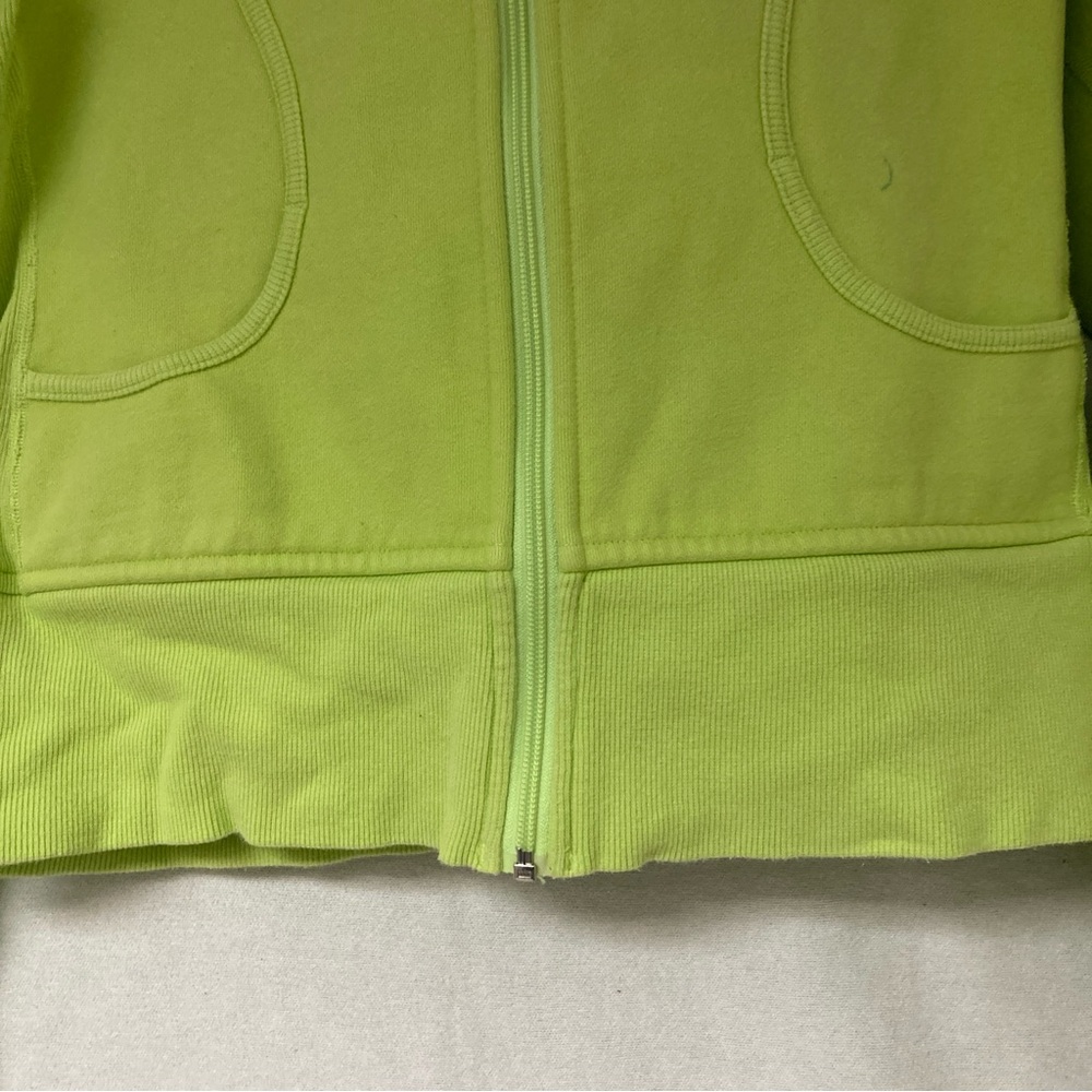 lululemon Scuba Women’s athletica Neón Green Jacket Hooded Full Zip Sz  8 - Picture 13 of 16